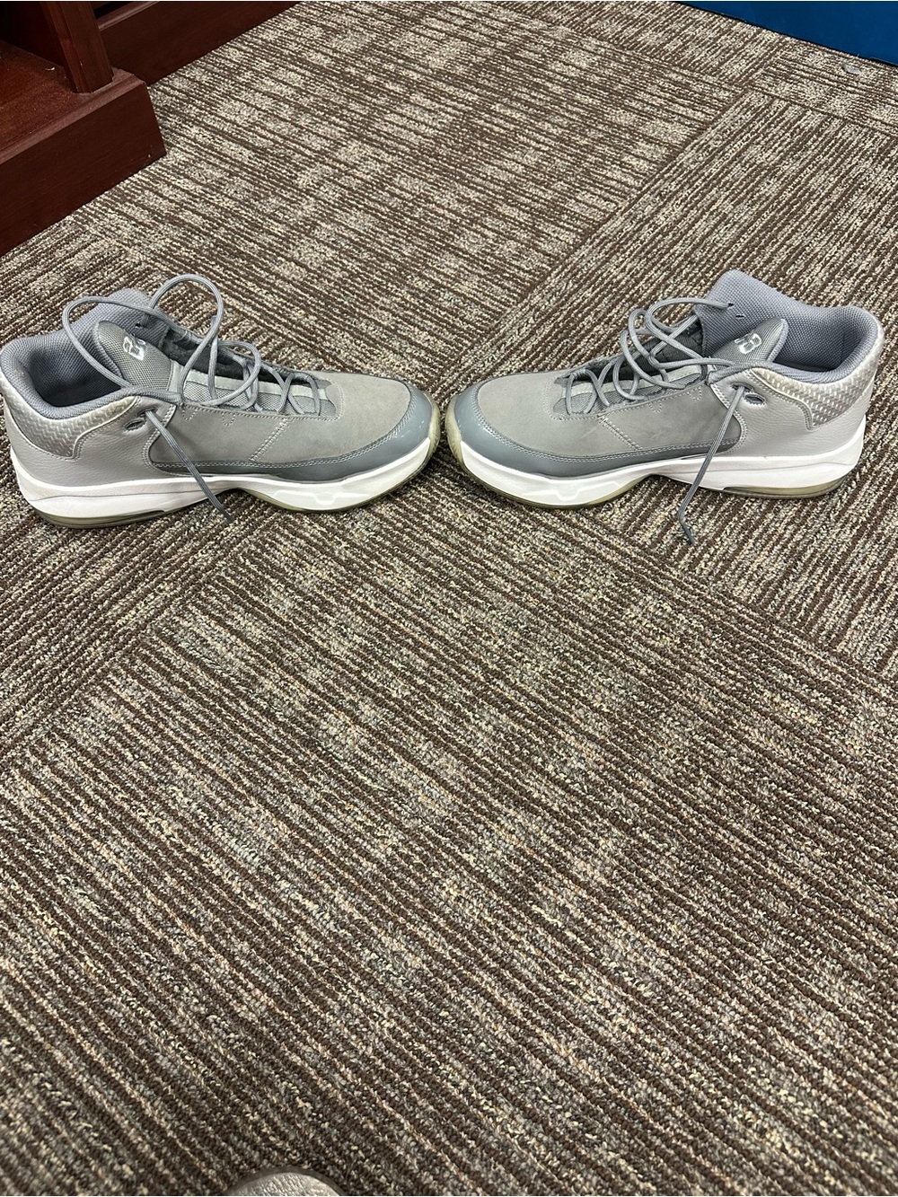 Jordan Men’s Grey Low-Top Basketball Sneakers - Picture 2 of 6